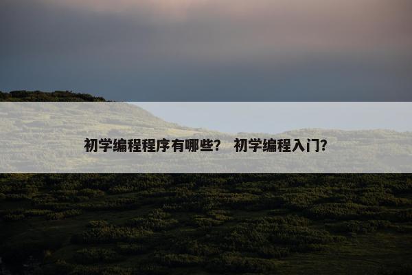 初学编程程序有哪些？ 初学编程入门？