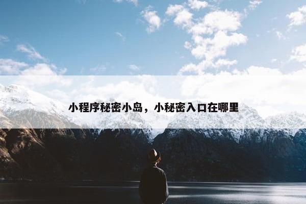小程序秘密小岛，小秘密入口在哪里