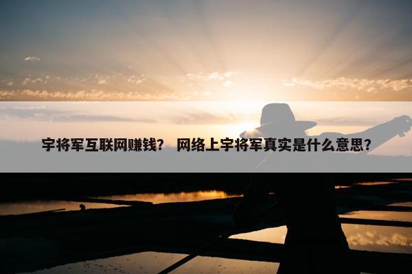 宇将军互联网赚钱？ 网络上宇将军真实是什么意思？