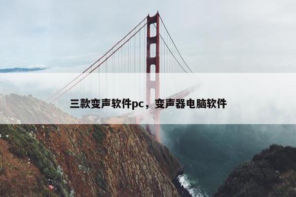 三款变声软件pc，变声器电脑软件