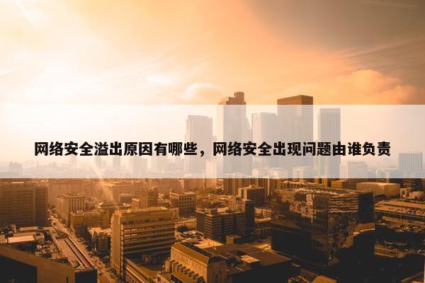网络安全溢出原因有哪些，网络安全出现问题由谁负责