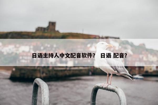 日语主持人中文配音软件？ 日语 配音？
