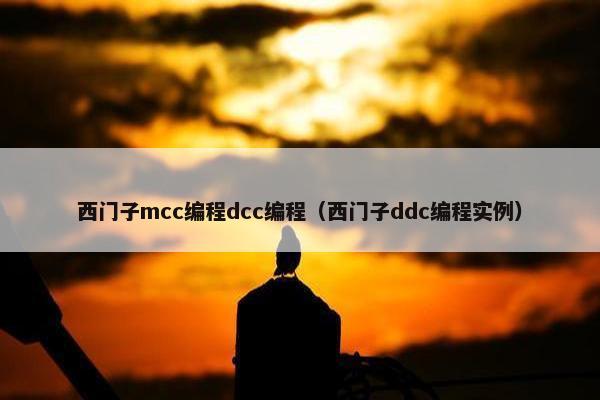 西门子mcc编程dcc编程（西门子ddc编程实例）