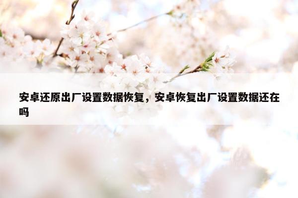 安卓还原出厂设置数据恢复，安卓恢复出厂设置数据还在吗