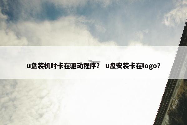 u盘装机时卡在驱动程序？ u盘安装卡在logo？