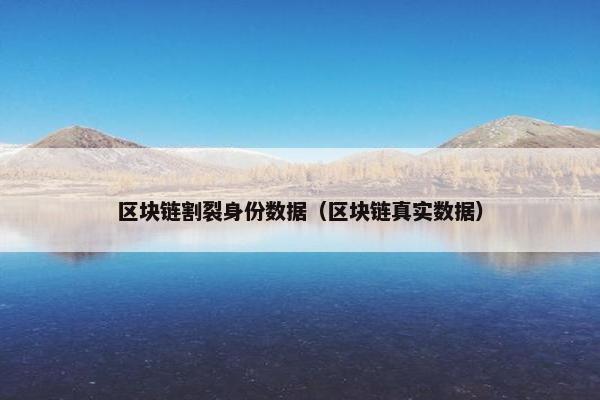 区块链割裂身份数据（区块链真实数据）