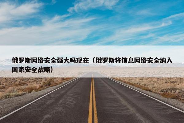 俄罗斯网络安全强大吗现在（俄罗斯将信息网络安全纳入国家安全战略）