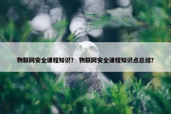 物联网安全课程知识？ 物联网安全课程知识点总结？