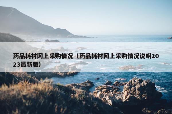 药品耗材网上采购情况（药品耗材网上采购情况说明2023最新版）