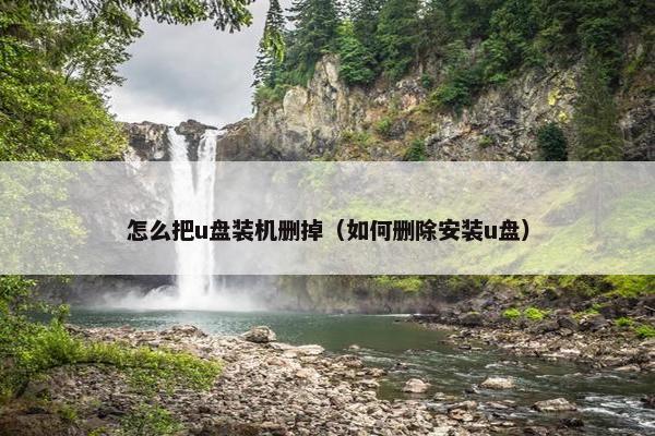 怎么把u盘装机删掉（如何删除安装u盘）