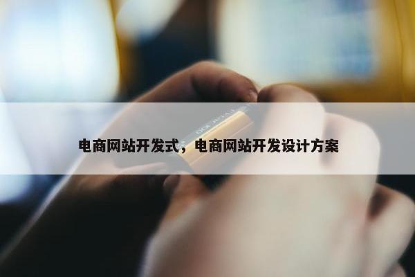 电商网站开发式，电商网站开发设计方案