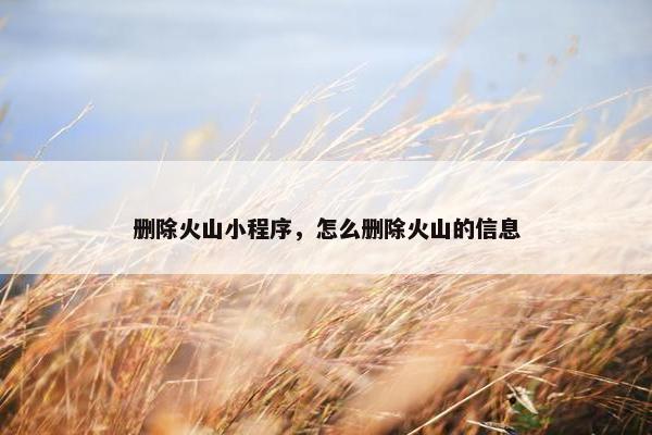 删除火山小程序，怎么删除火山的信息