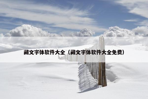 藏文字体软件大全（藏文字体软件大全免费）