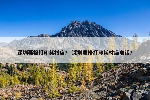 深圳赛格打印耗材店？ 深圳赛格打印耗材店电话？