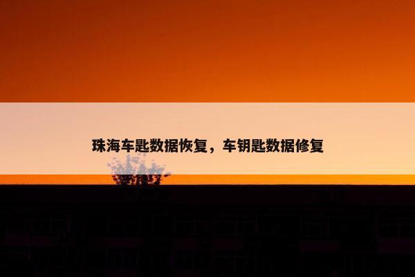 珠海车匙数据恢复，车钥匙数据修复