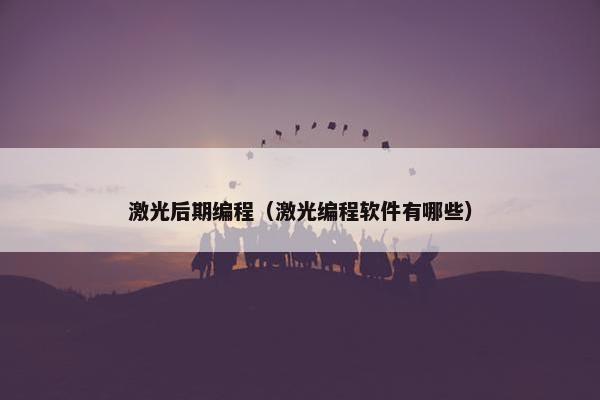 激光后期编程（激光编程软件有哪些）
