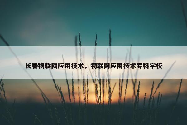 长春物联网应用技术，物联网应用技术专科学校