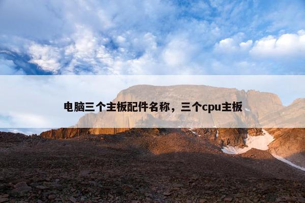 电脑三个主板配件名称，三个cpu主板