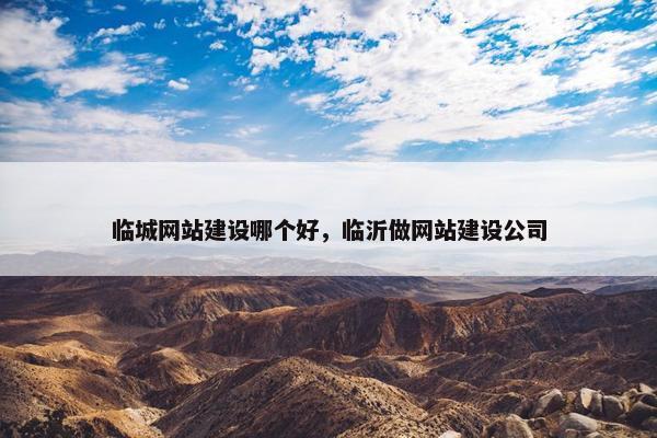 临城网站建设哪个好，临沂做网站建设公司