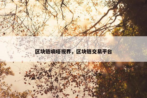 区块链嘀嗒视界，区块链交易平台