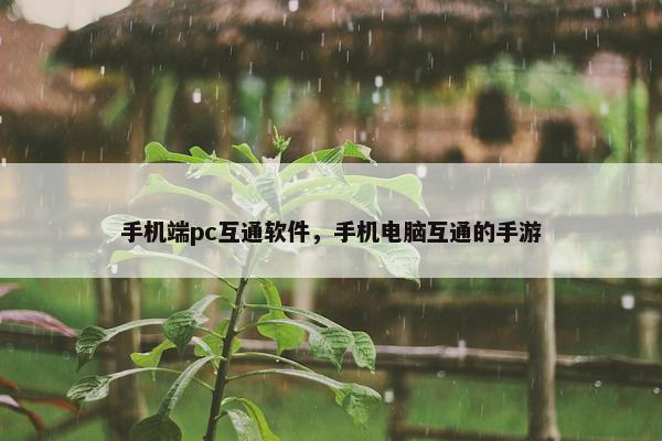 手机端pc互通软件，手机电脑互通的手游