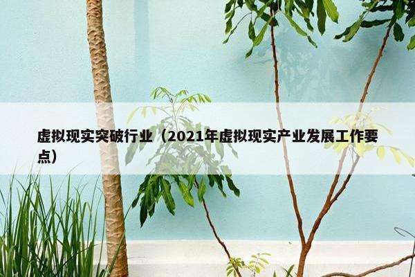 虚拟现实突破行业（2021年虚拟现实产业发展工作要点）