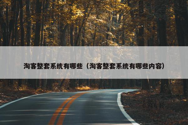 淘客整套系统有哪些（淘客整套系统有哪些内容）