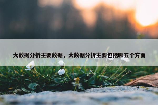 大数据分析主要数据，大数据分析主要包括哪五个方面