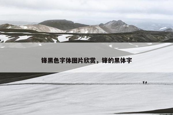 锋黑色字体图片欣赏，锋的黑体字