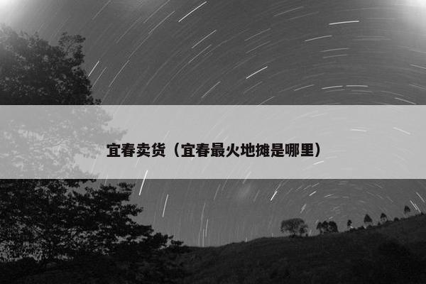 宜春卖货（宜春最火地摊是哪里）