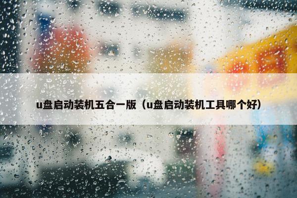 u盘启动装机五合一版（u盘启动装机工具哪个好）