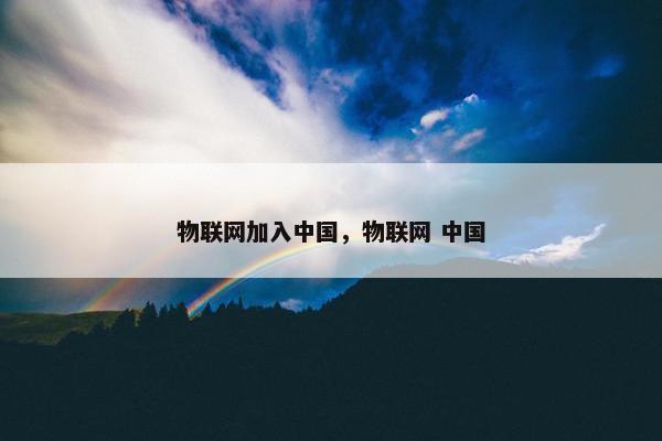 物联网加入中国，物联网 中国