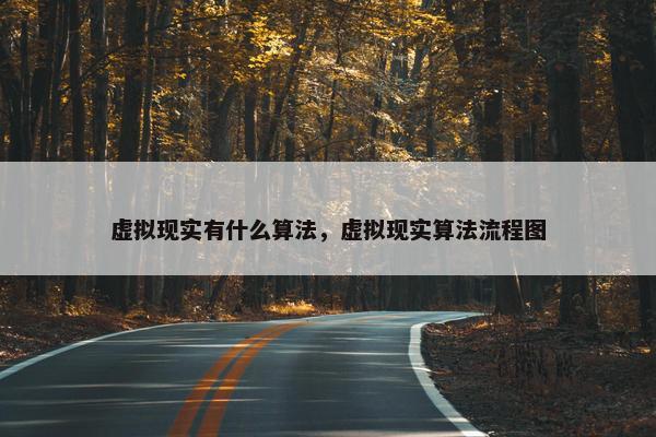 虚拟现实有什么算法，虚拟现实算法流程图