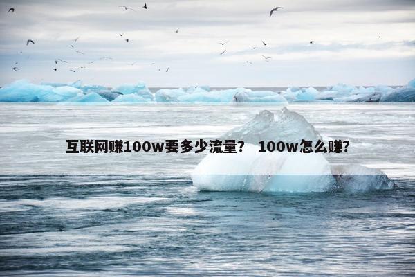 互联网赚100w要多少流量？ 100w怎么赚？