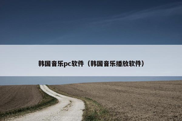 韩国音乐pc软件（韩国音乐播放软件）