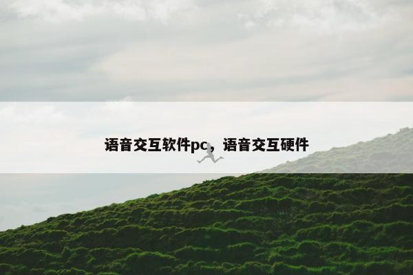 语音交互软件pc，语音交互硬件
