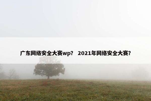 广东网络安全大赛wp？ 2021年网络安全大赛？