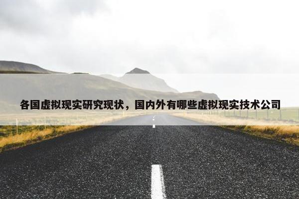各国虚拟现实研究现状，国内外有哪些虚拟现实技术公司