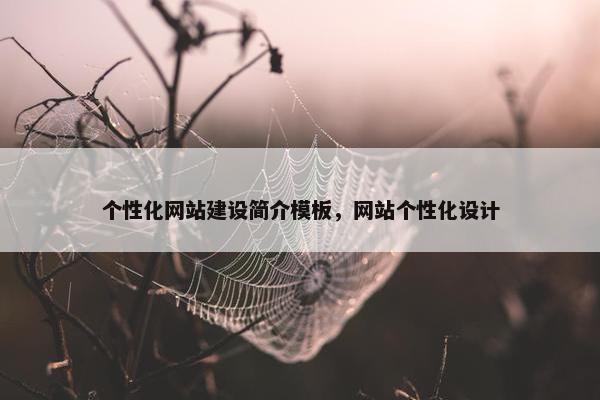个性化网站建设简介模板，网站个性化设计