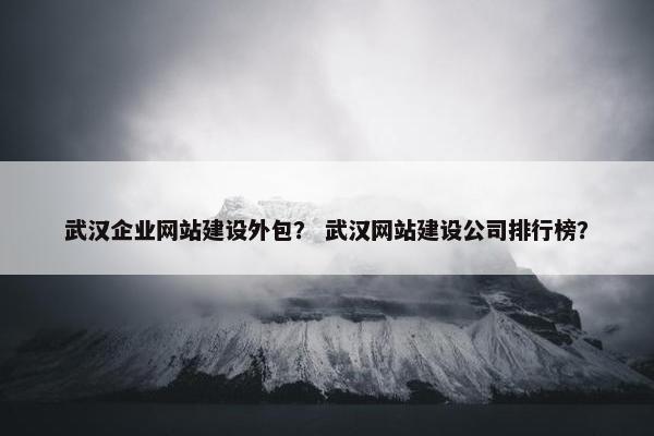 武汉企业网站建设外包？ 武汉网站建设公司排行榜？