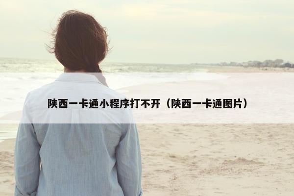 陕西一卡通小程序打不开（陕西一卡通图片）