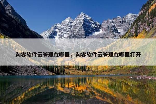 淘客软件云管理在哪里，淘客软件云管理在哪里打开