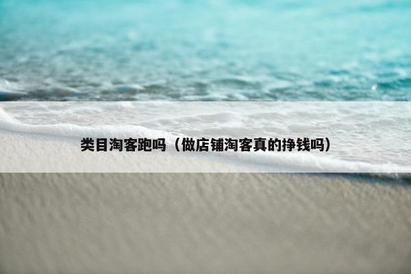 类目淘客跑吗（做店铺淘客真的挣钱吗）
