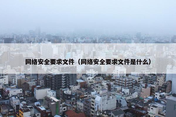 网络安全要求文件（网络安全要求文件是什么）