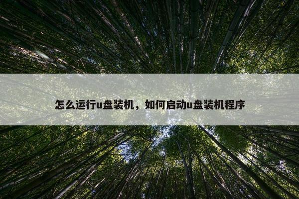 怎么运行u盘装机，如何启动u盘装机程序