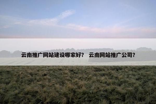 云南推广网站建设哪家好？ 云南网站推广公司？