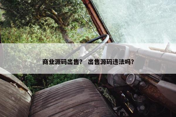 商业源码出售？ 出售源码违法吗？