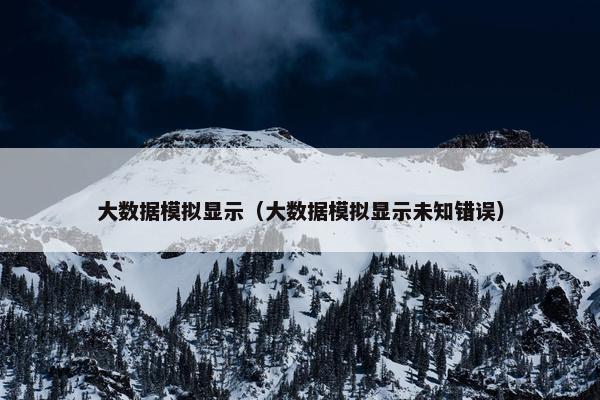 大数据模拟显示（大数据模拟显示未知错误）