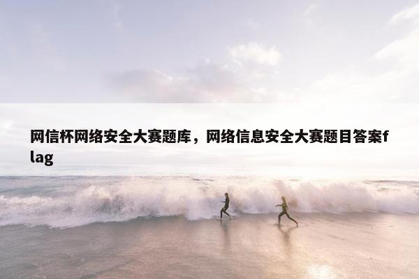 网信杯网络安全大赛题库，网络信息安全大赛题目答案flag