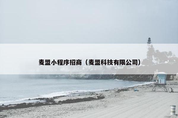 麦盟小程序招商（麦盟科技有限公司）